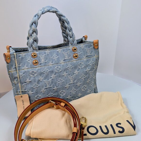 Louis Vuitton "Sky Denim" Jacquard Denim OnTheGo PM Tote Bag - Picture 2 of 15